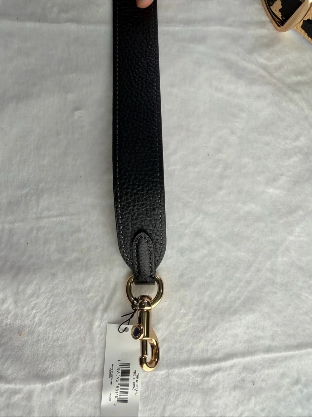 Coach Leopard-Print Adjustable Crossbody Strap in Tan and Black. NWT
